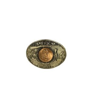 John Wayne American Western Cowboy Belt Buckle Solid Brass Vintage